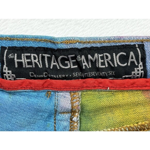 Heritage By America Men's Jeans Size 36x33 Tie Dye Denim Distressed Unique 36 30 - Picture 3 of 16